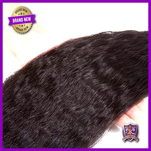 100% Brazilian Human Hair Bundles 14 16 18 Inch Kinky Straight main image 5